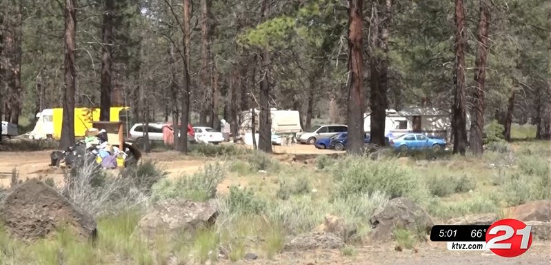 Campers in woods off China Hat Road south of Bend get notice to vacate; temporary campfire ban imposed