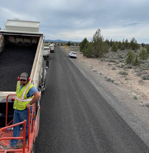 Deschutes County chip-seal operations on Dodds Road