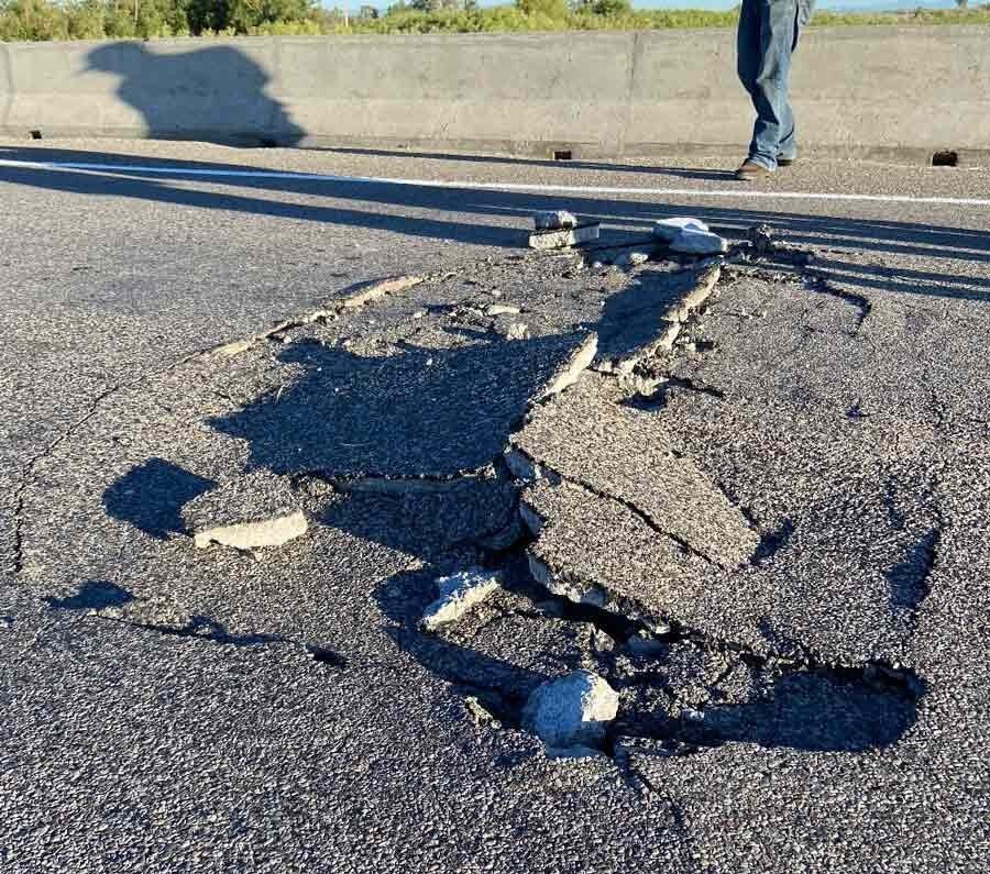 <i>Jefferson County Emergency /EIN</i><br/>Jefferson County Emergency Manager Rebecca Squires tells EastIdahoNews.com some pretty significant surface damage to the bridge was reported Sunday afternoon.