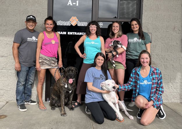 Street Dog Hero team celebrates nonprofit's fifth anniversary; From left to right: Manny Ramos, Marianne Cox, Diana Fischetti, Becca Cohen, Paige Kidd, Jaymie Friesner, Kelli Glossip