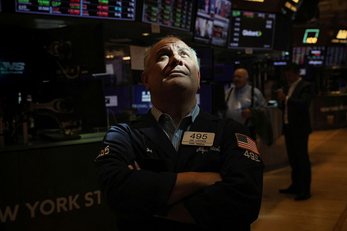 <i>Brendan McDermid/Reuters</i><br/>Trader Joel Lucchese works on the floor of the New York Stock Exchange (NYSE) in New York City