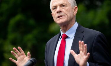 Peter Navarro speaks to the press outside of the White House in June 2020. Navarro wanted his first phone call after his arrest for contempt of Congress to be to a TV network