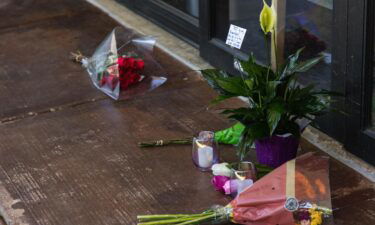 A small memorial was left at the Natalie Medical Building on Thursday after the shooting in the medical facility on Wednesday in Tulsa