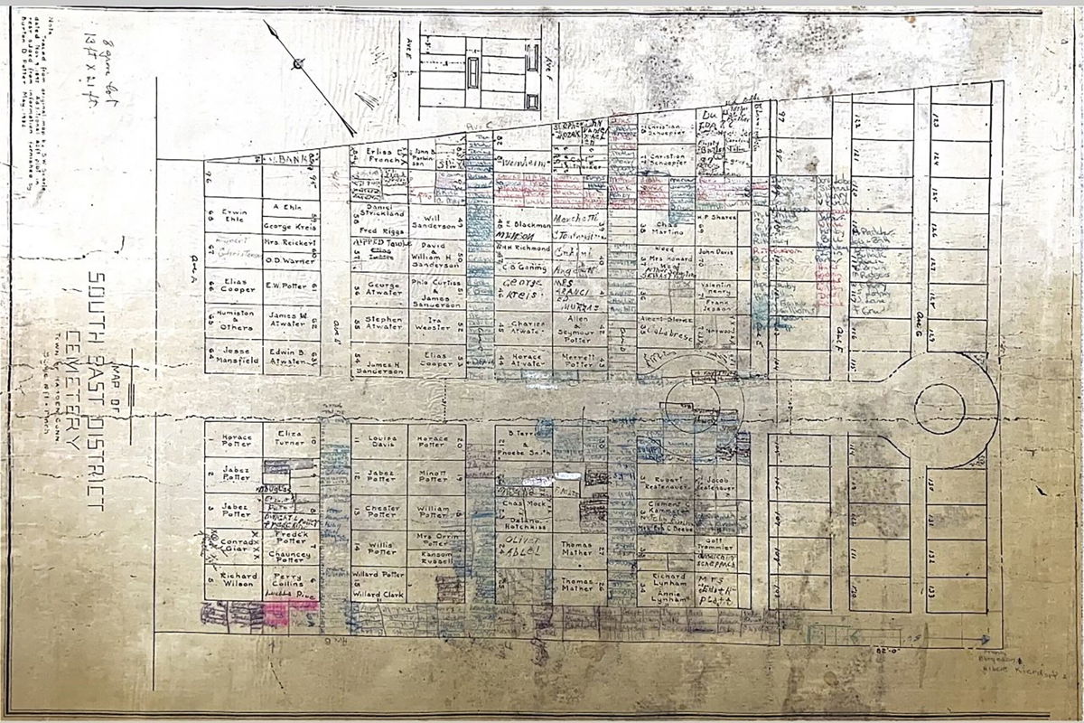 <i>East Haven Police department</i><br/>Police are using the State Street Cemetery map to try and locate the victim's grave.