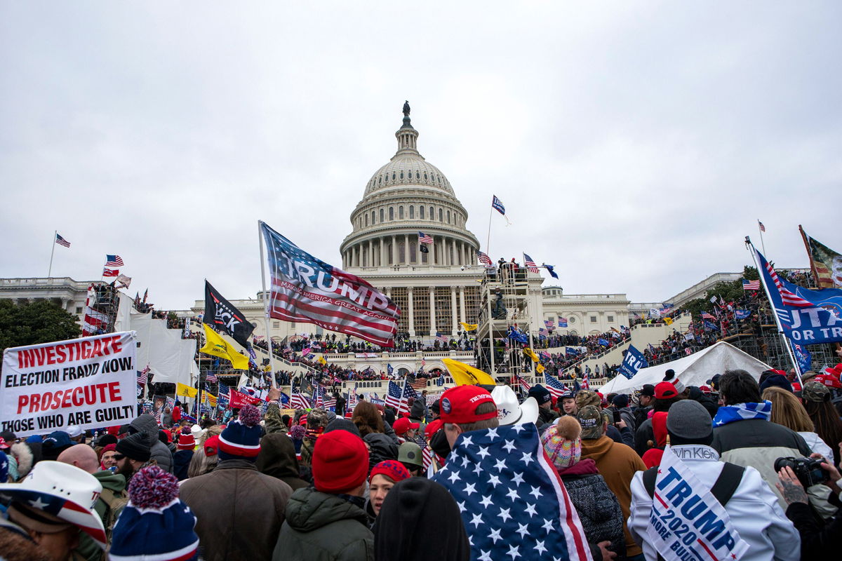 <i>Jose Luis Magana/AP</i><br/>Rioters loyal to President Donald Trump rally at the U.S. Capitol in Washington on Jan. 6
