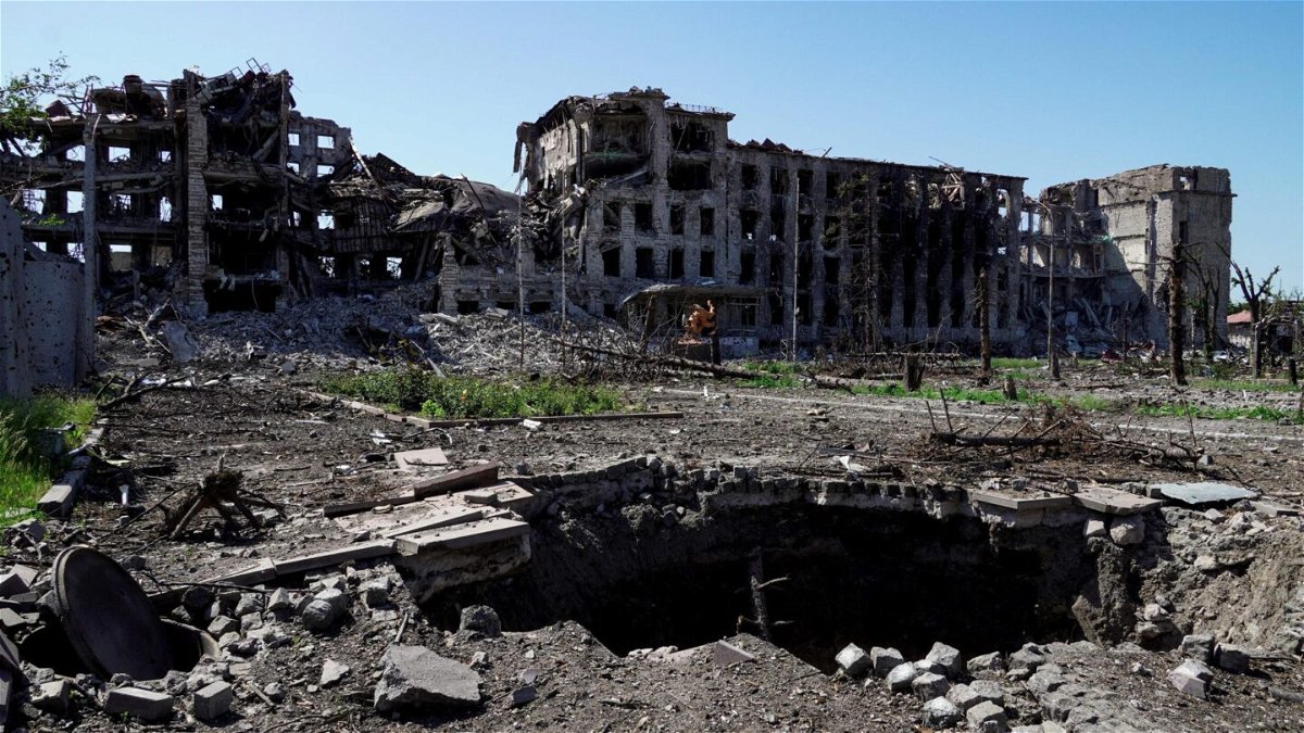 <i>Str/AFP/Getty Images</i><br/>A view of the city of Mariupol on June 2