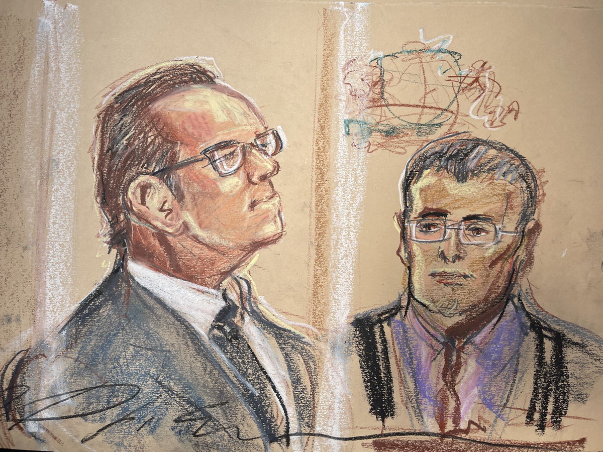 <i>Priscilla Coleman/MB Media</i><br/>A sketch showing Kevin Spacey inside the central London court on June 16.