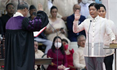 Ferdinand "Bongbong" Marcos Jr. is sworn in as President of the Philippines by Supreme Court Chief Justice Alexander Gesmundo at National Museum on June 30 in Manila