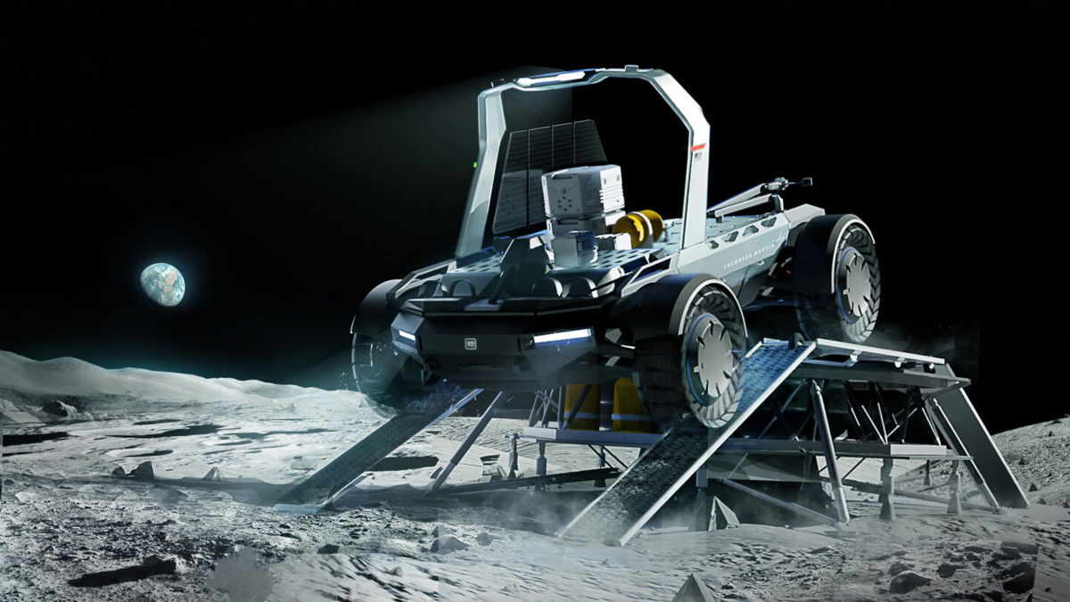 <i>General Motors</i><br/>The moon's gritty sand very low gravity create challenges for creating a vehicle that can drive on its surface