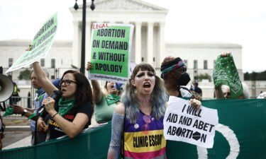 Abortion rights supporters demonstrate outside the US Supreme Court in Washington