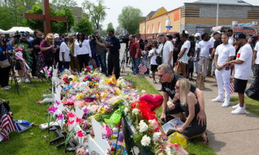 A memorial for the victims of the Buffalo supermarket shooting