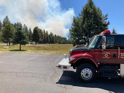 La Pine Rural Fire District on scene of Old Wood Fire south of Sunriver