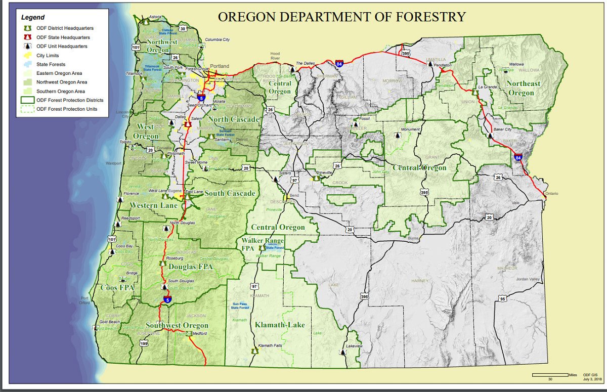 All Oregon Dept. of Forestry districts are now in fire season; wildfire
