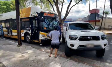 A motor vehicle accident last Sunday resulted in a 65-year-old woman aboard an Oahu Transit bus being ejected from her seat into the aisle.