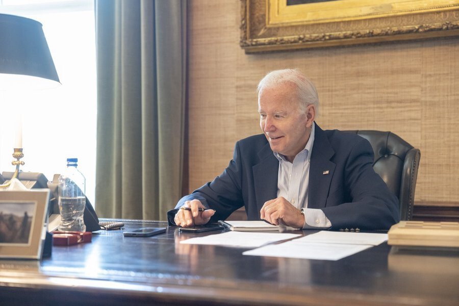 <i>President Biden/Twitter</i><br/>President Joe Biden's Covid-19 symptoms remained mild on July 21 and he continues to convalesce at the White House