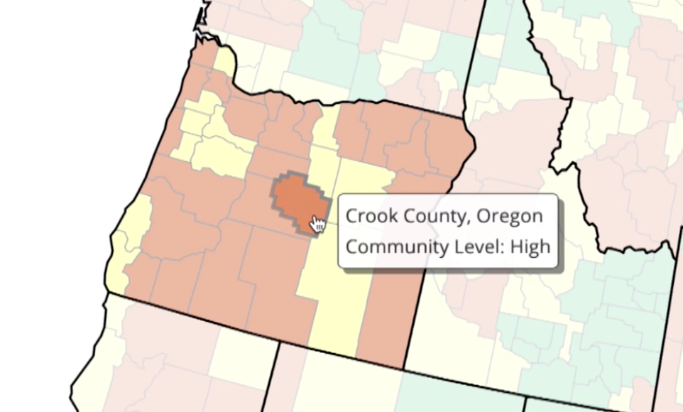 Covid-19 is not done with Central Oregon; CDC lists two-thirds of Oregon counties at ‘high risk’ – KTVZ