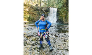 Michaud-Skog is pictured at Silver Falls State Park in Oregon.