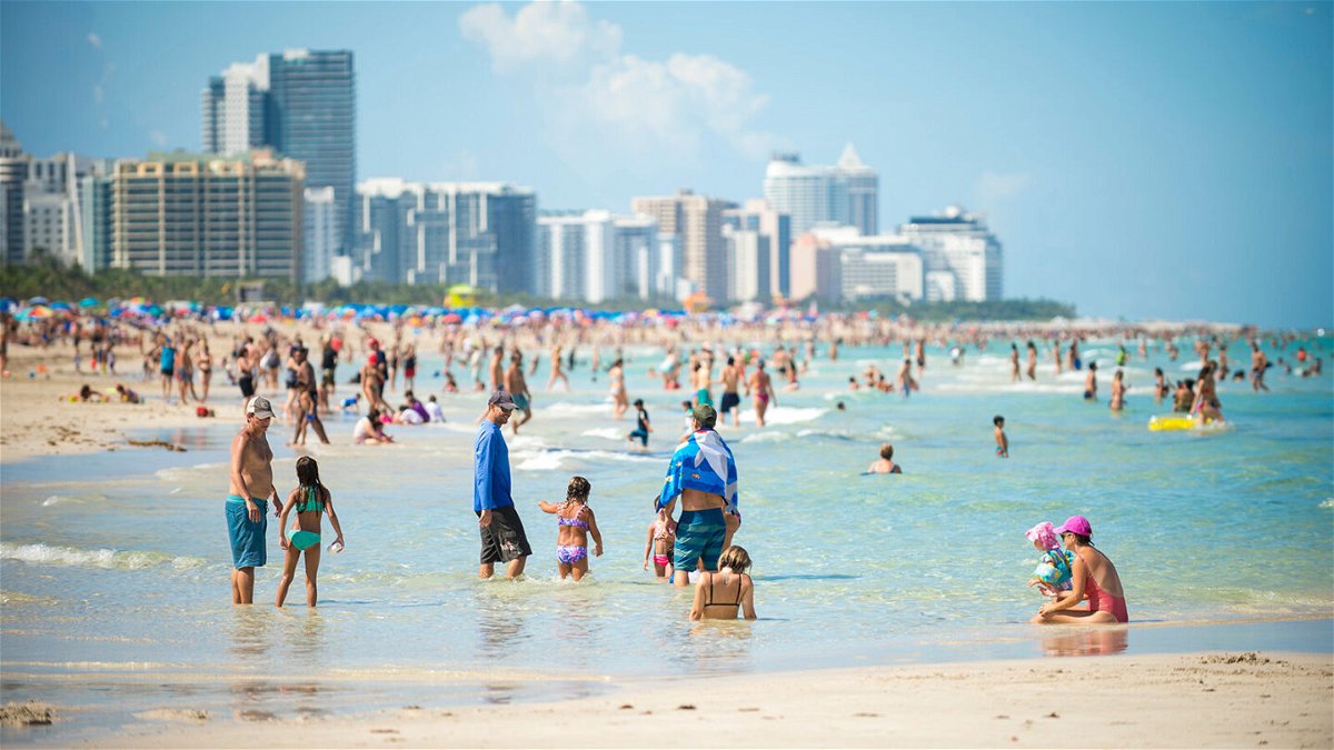 <i>lazyllama/Adobe Stock</i><br/>Crowds flock to the sea and sand of South Beach in Miami and Florida is No. 4 in drowning deaths per 100