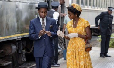 Jalyn Hall as Emmett Till and Danielle Deadwyler as Mamie Till Bradley.