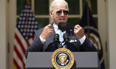 President Joe Biden arrives to speak in the Rose Garden of the White House in Washington