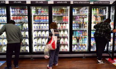 People shop at a grocery store in Monterey Park