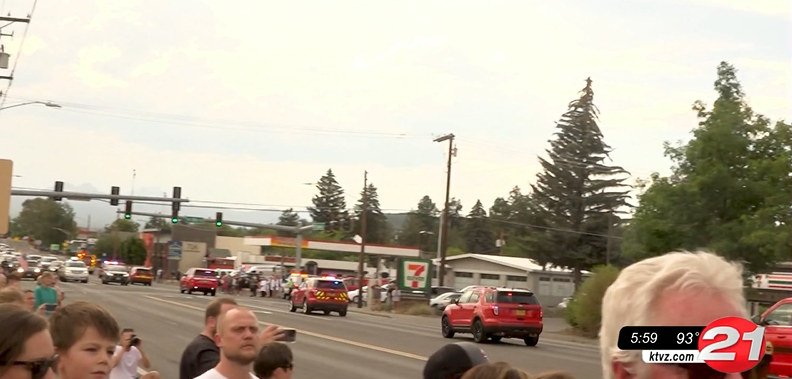 Bend community, firefighters line streets as procession returns twin brothers killed in Idaho plane crash