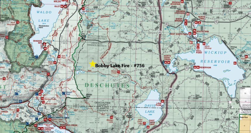 Bobby Lake Fire locator map