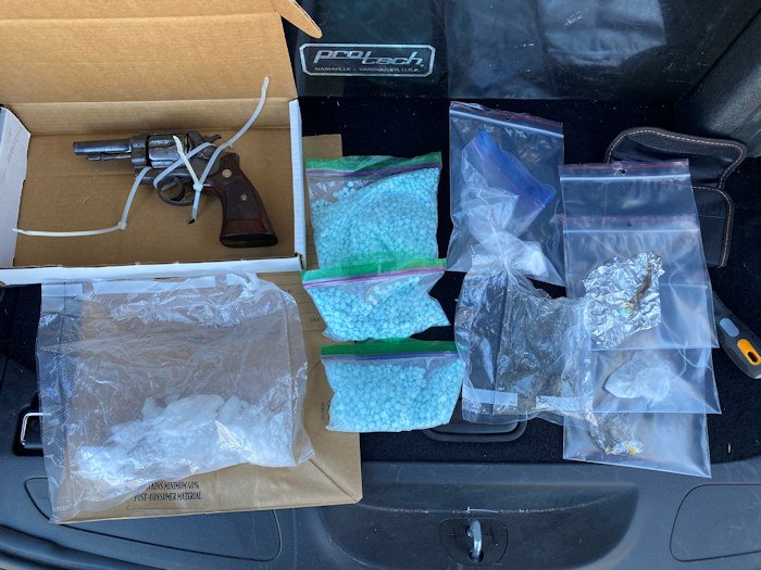 Central Oregon drug agents displayed drugs, loaded revolver seized in Hwy. 26 traffic stop in August 2022