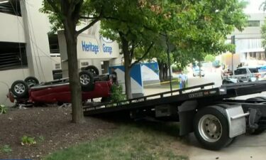 A woman was rushed to the hospital when her car fell off the upper level of a parking garage at Saint Thomas Hospital in Nashville