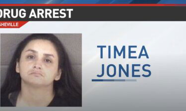 Asheville Police Department said Timea Sarkozi Jones was arrested for possession of suspected fentanyl and drug paraphernalia on August 18.