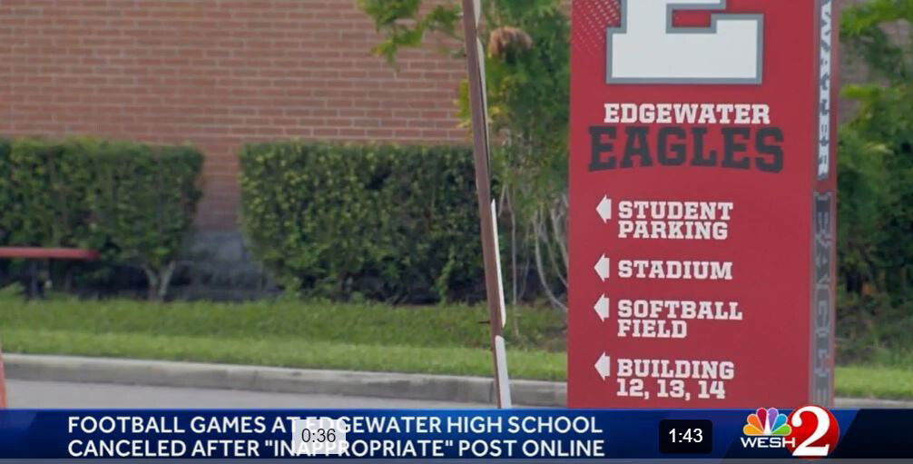 <i>WESH</i><br/>A social media post forced the games at Edgewater High School to be canceled Thursday night.
