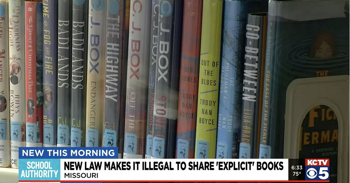 <i>KCTV</i><br/>The Missouri Library Association argues the law violates educational and intellectual freedom.