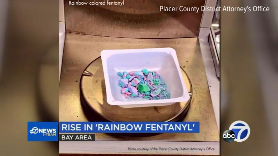 <i>Placer County District Attorney's Office/KGO</i><br/>The Dept. of Justice is warning of a rise in what's called rainbow fentanyl.