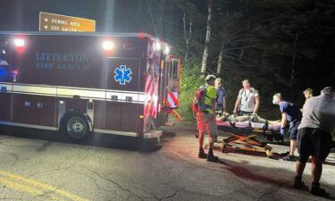 A rock climber falls from the Echo Crags in Franconia Monday night.