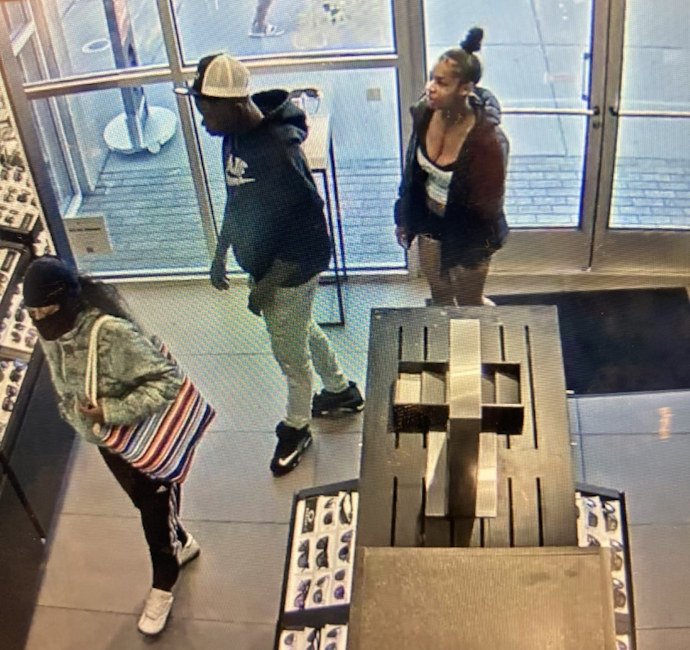 Three suspects, car sought in brazen theft of K worth of high-end sunglasses from Bend store