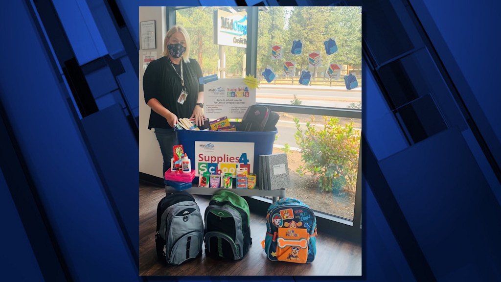Mid Oregon Credit Union Sisters branch 2021 Supplies for Schools donations