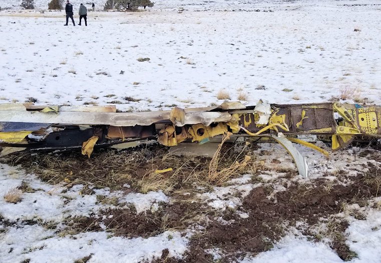Wreckage of twin-engine business jet that crashed in January 2021 on the Warm Springs Indian Reservation