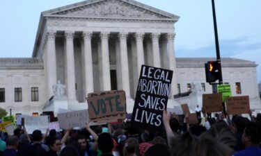 Pro-choice activists protest during a rally in front of the U.S. Supreme Court in response to the leaked Supreme Court draft decision to overturn Roe v. Wade May 3 in Washington