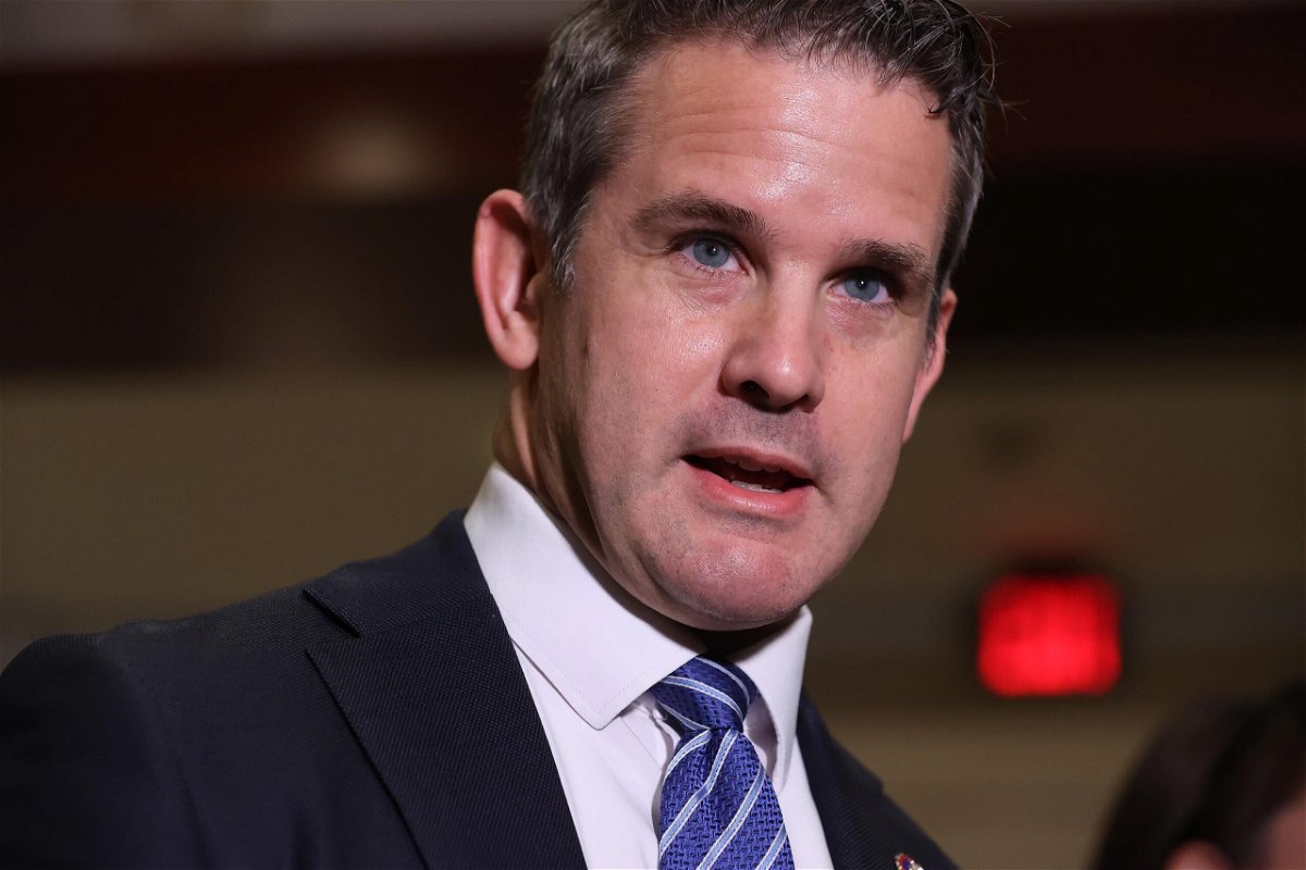 <i>Chip Somodevilla/Getty Images</i><br/>Rep. Adam Kinzinger (R-IL) is seen here in May 2021 in the U.S. Capitol Visitors Center. A group affiliated with Kinzinger is launching a candidate and election worker training program.