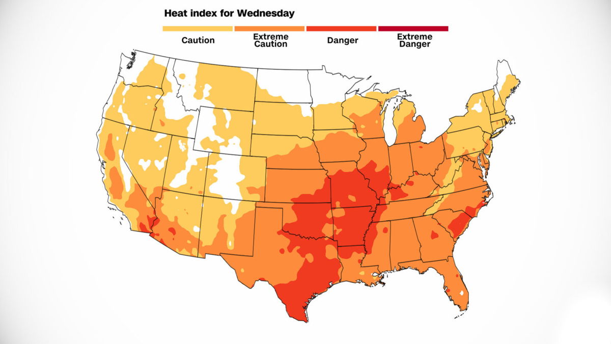 <i>CNN Weather</i><br/>Extreme heat will impact people from the Plains to the Midwest and the Northeast.