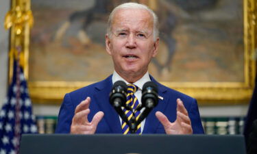 President Joe Biden speaks about student loan debt forgiveness in the Roosevelt Room of the White House