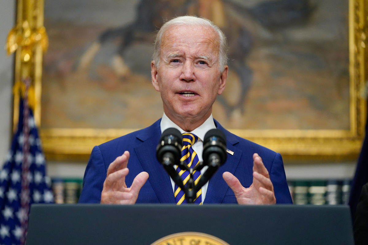 <i>Evan Vucci/AP</i><br/>President Joe Biden speaks about student loan debt forgiveness in the Roosevelt Room of the White House