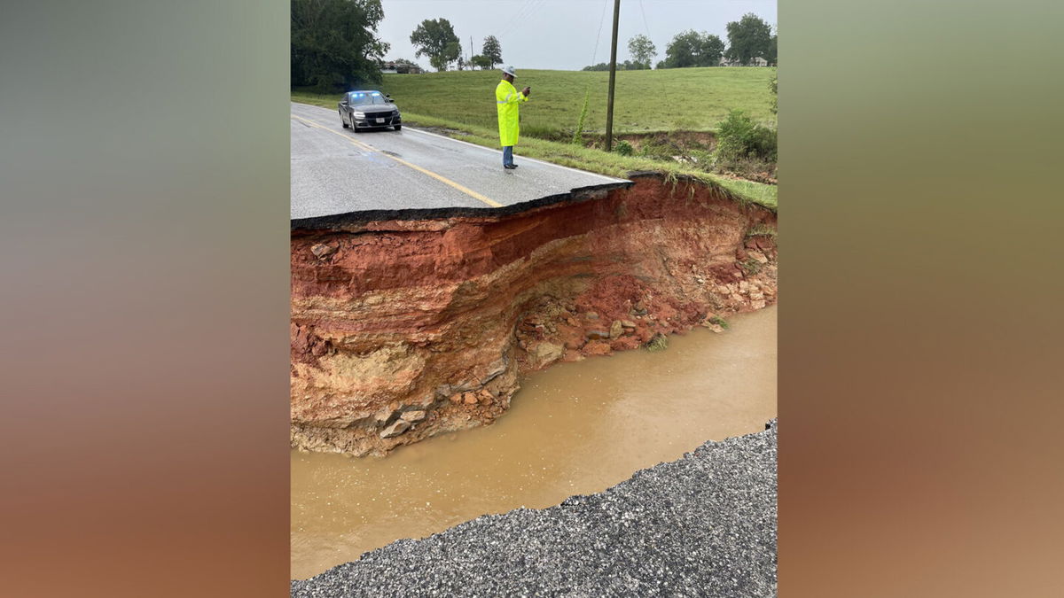 <i>MHP Meridian</i><br/>Highway 489 in Newton County is closed until further notice after a section was washed away in the flooding.