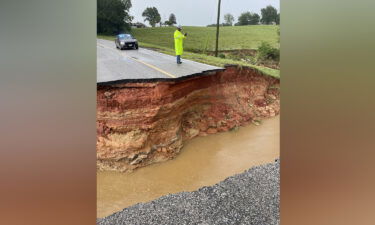 Highway 489 in Newton County is closed until further notice after a section was washed away in the flooding.