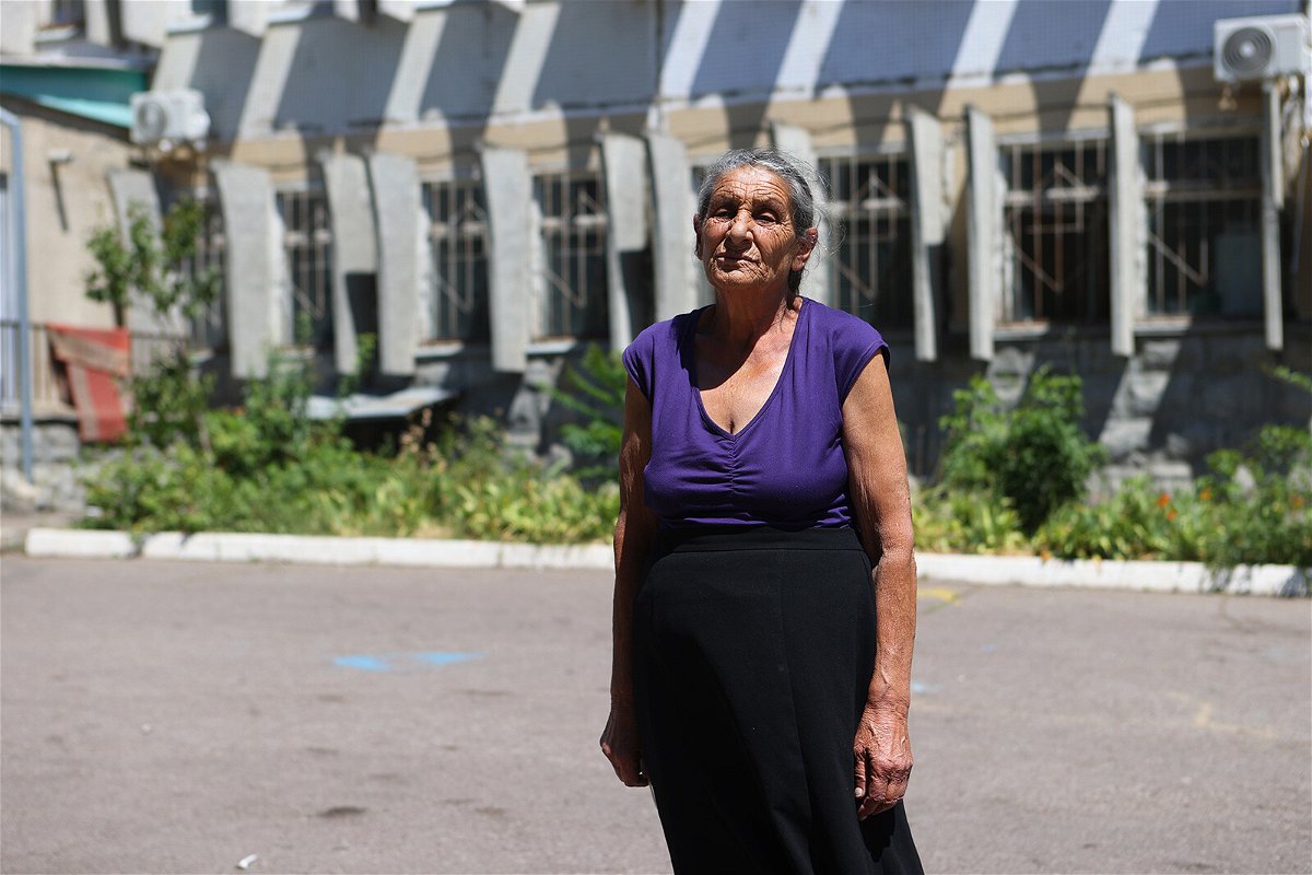<i>Ivana Kottasova/CNN</i><br/>Lida Kalyshinko says the facilities in the Chisinau refugee shelter are not suitable for her disabled granddaughter.