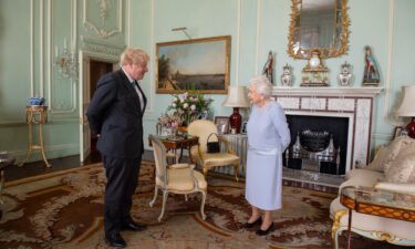 The Queen meets Boris Johnson at Buckingham Palace in June 2021.
