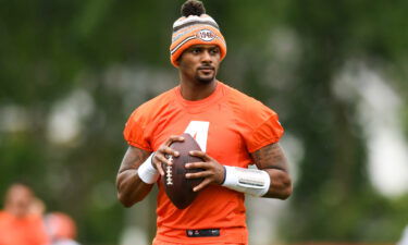 Deshaun Watson is pictured here running a drill during the Cleveland Browns mandatory minicamp on June 14.