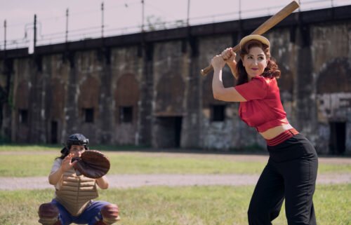 Abbi Jacobson (left) and D'Arcy Carden in Amazon's new series version of 'A League of Their Own.'
