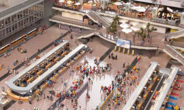 The airport includes a detailed recreation of the terminal building.