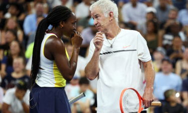 Americans John McEnroe and Coco Gauff teamed up to take on Swiatek and Nadal.